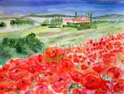 Berglandschaft In Toskana - - Painting By -