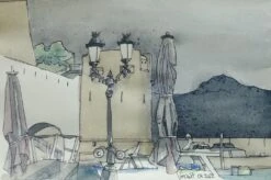 Du Comptoir Au Port De Calvi - - Painting By -