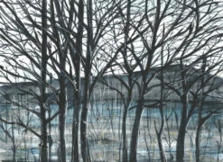 Blue Landscape - Dark Blue - Watercolour On Paper - - Painting By -