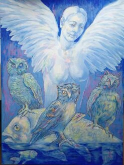 The Siren In Mourning. Personal Mythology - - Painting By -