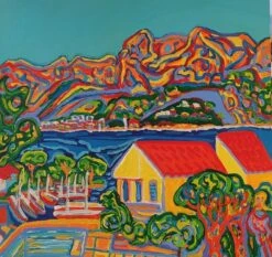 Vu De La Terrasse Sur La Baie De Pollença.Majorque Majorque - - Painting By -