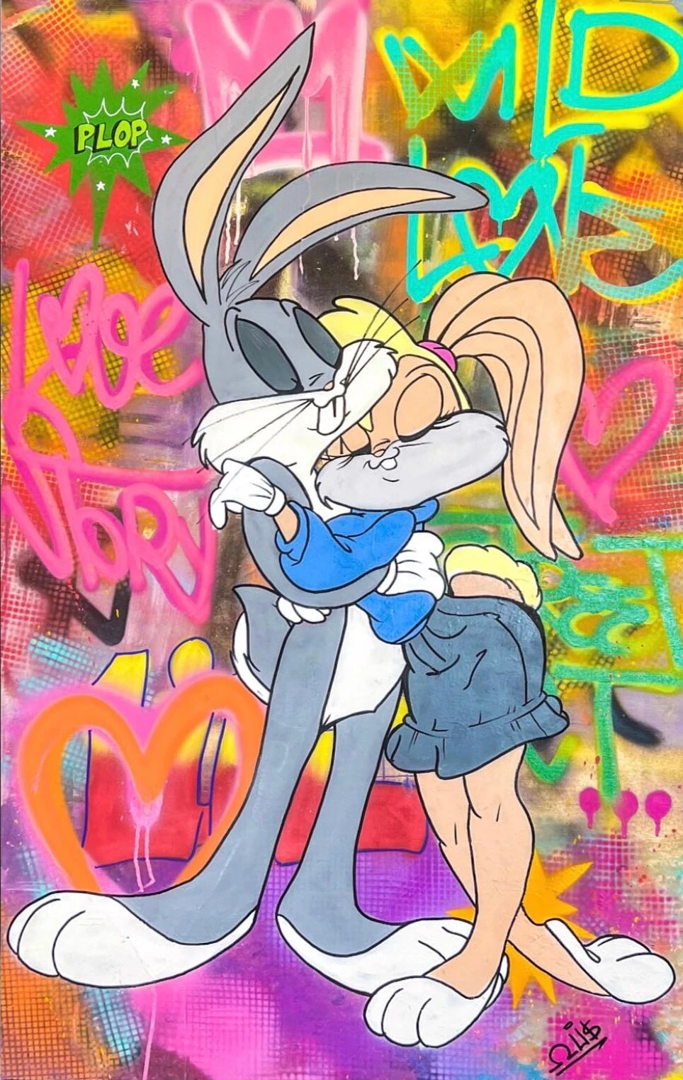 Bunny Love - - Painting By - 3 Bunny Love - - Painting By -
