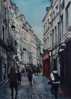 Rue Des Rosiers - - Painting By -