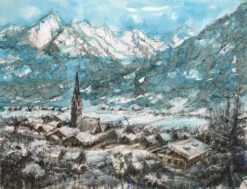 Hiver En Autriche - - Painting By -