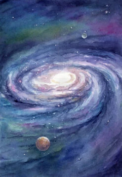 Space Spiral Galaxy - - Painting By -