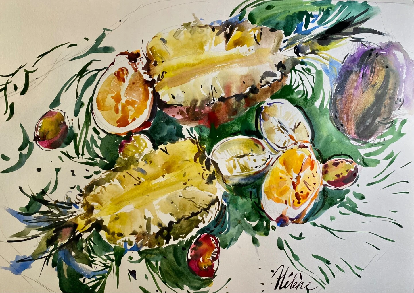 Pineapples - - Painting By - 3 Pineapples - - Painting By -