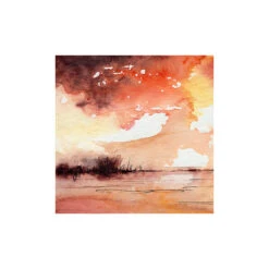 Landschaft In Orange - - Painting By -