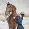 Beautiful Horsewoman - Victorian Lady With Her Horse - - Painting By - -Cheap Paint Store 16471669 victorian lady with her horse snow winter watercolor by olga beliaeva