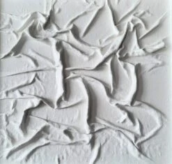"Hidden Open" White Textured Painting . - - Sculpture By -
