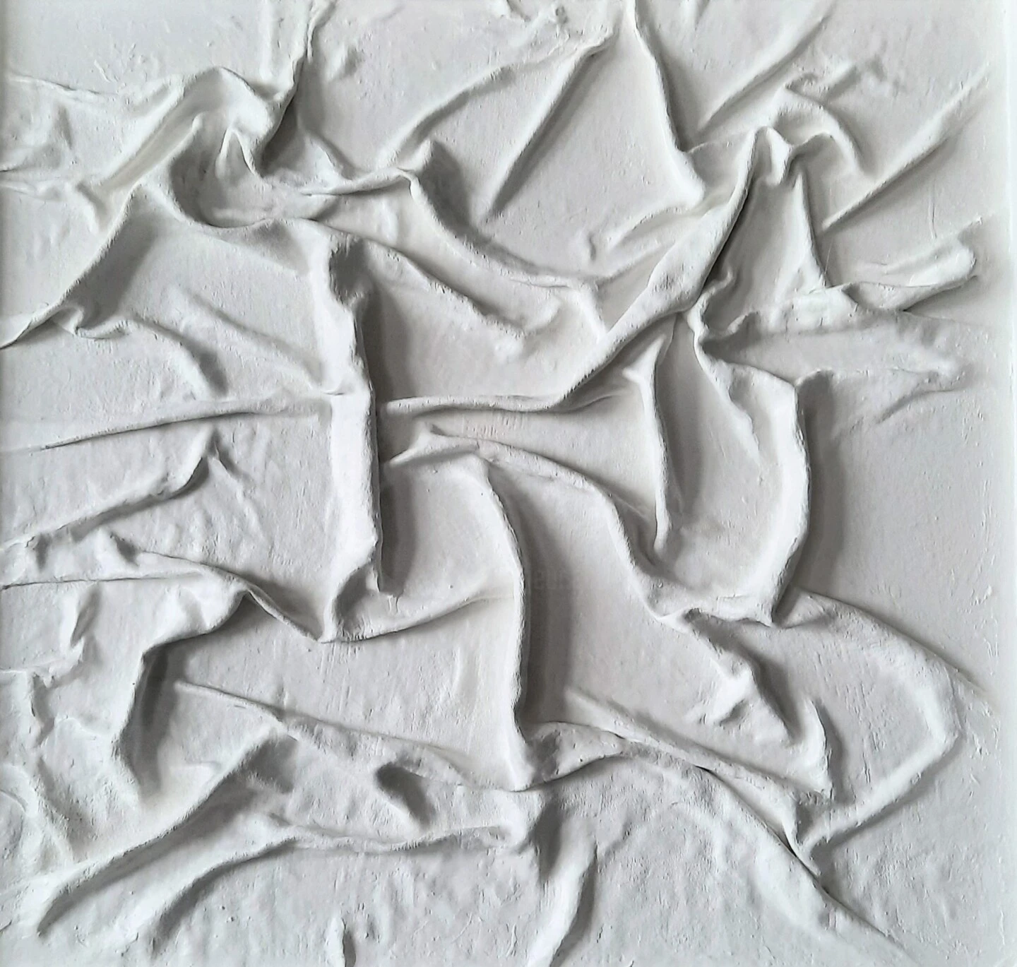 "Hidden Open" White Textured Painting . - - Sculpture By - 3 "Hidden Open" White Textured Painting . - - Sculpture By -