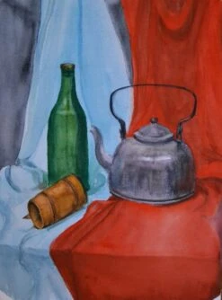Still Life With A Teapot - - Painting By -