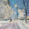 Winter Evening In The Moscow Courtyard - - Painting By - -Cheap Paint Store 16570465 winter evening
