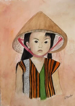 Lan-Ahn La Petite Vietnamienne - - Painting By -