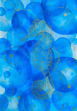 Hippocampe D'or - - Painting By -