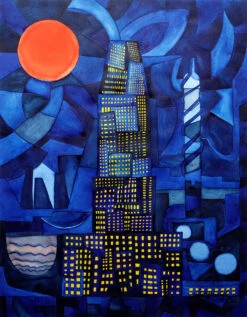 Center Evening - - Painting By -