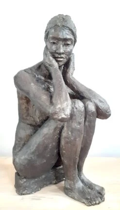 Chloé Pensive - - Sculpture By -