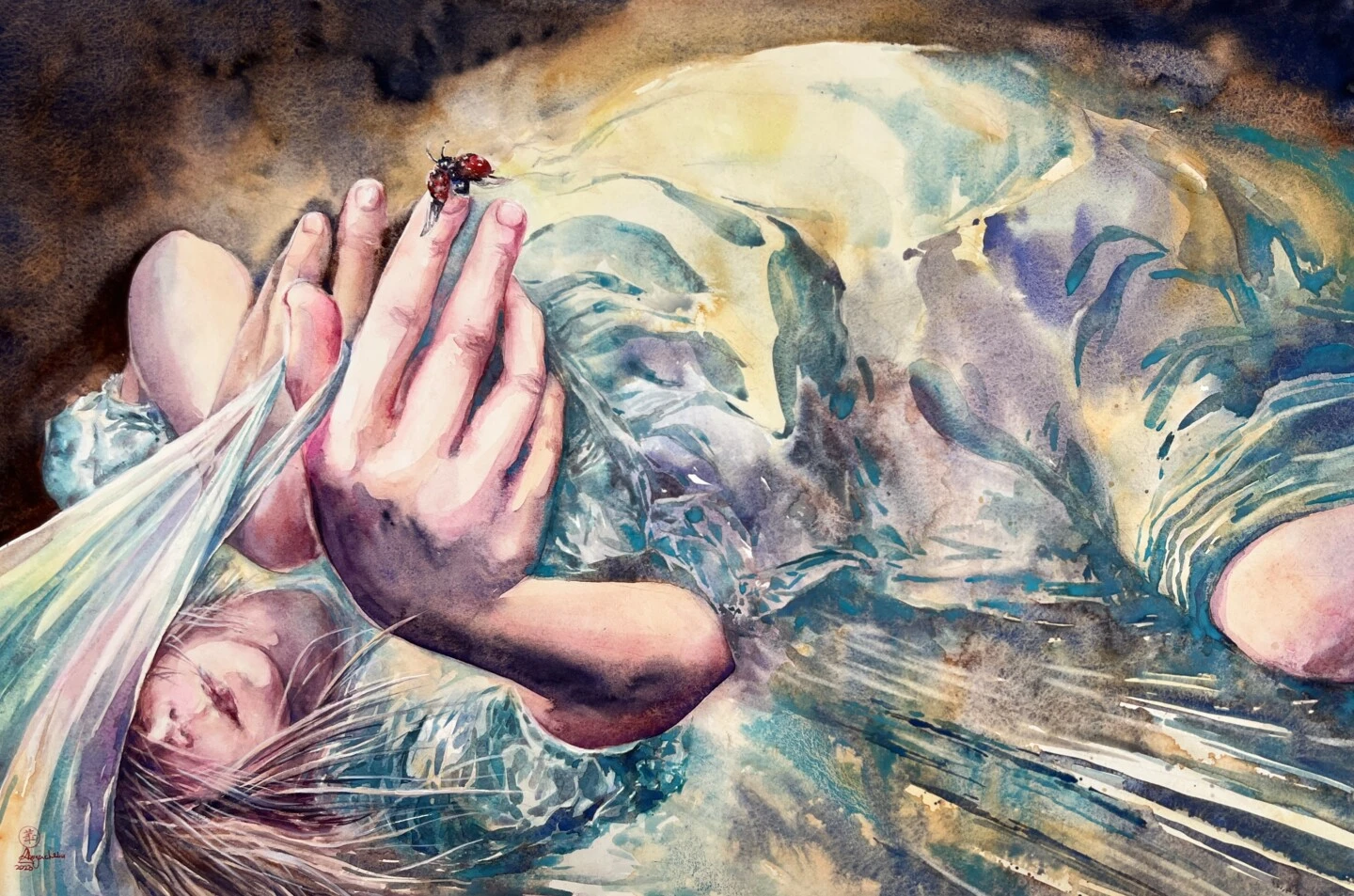 Ladybug,ladybug.. Fly To The Sky... - - Painting By - 3 Ladybug,ladybug.. Fly To The Sky... - - Painting By -