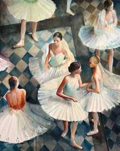 Group Of Ballerinas - - Painting By -