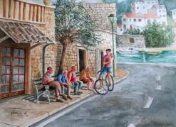 Conversation Corner - - Painting By -