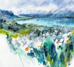 Fields Of Daffodils Flowers - - Painting By -