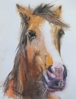 "Голова рыжей лошади" - - Painting By -