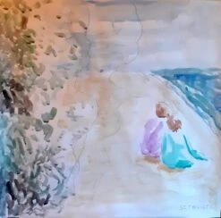 Duo En Bordure De Mer - - Painting By -