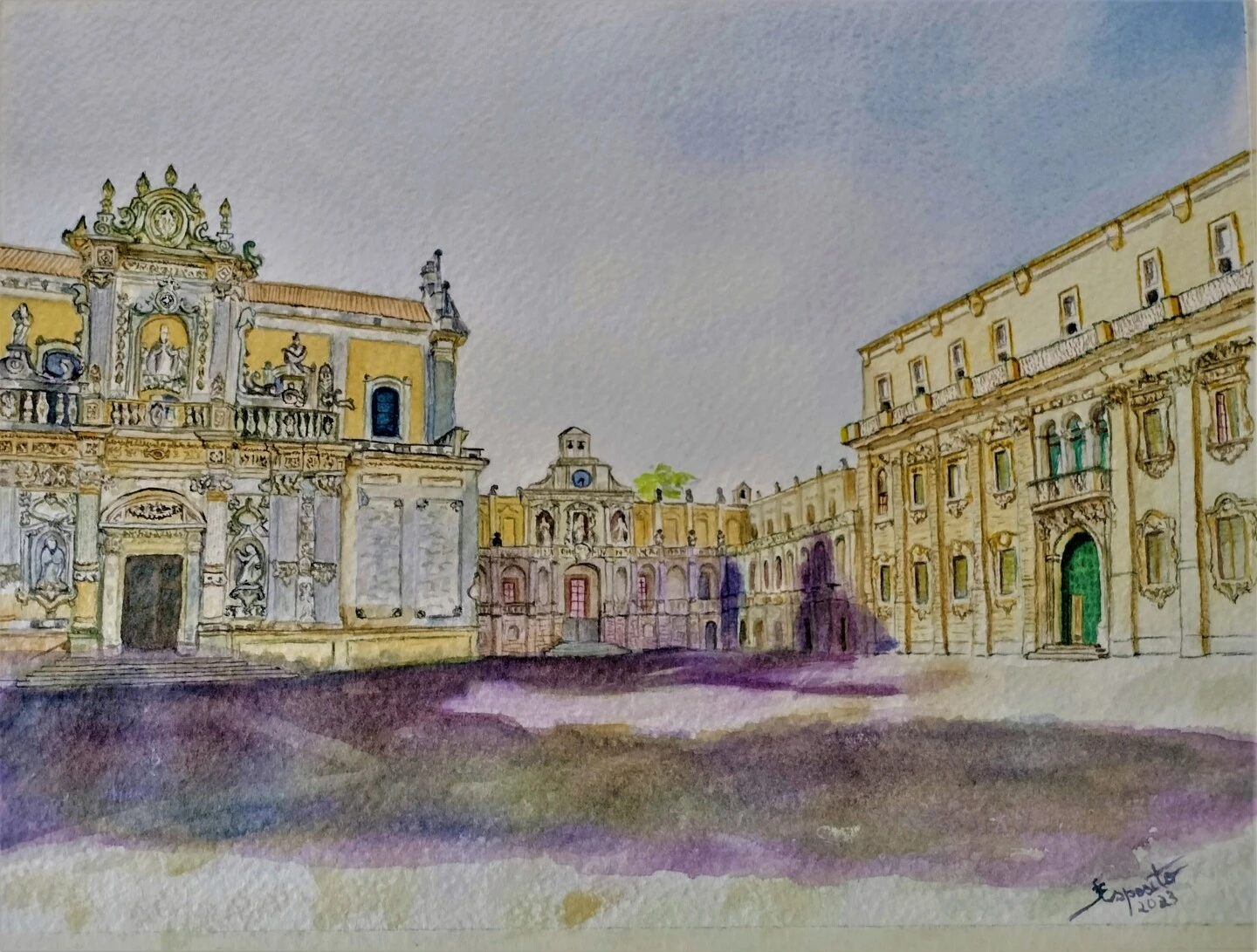 Duomo Di Lecce - - Painting By - 3 Duomo Di Lecce - - Painting By -