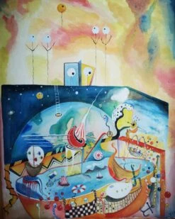 A Trip In The Universal Pool - - Painting By -