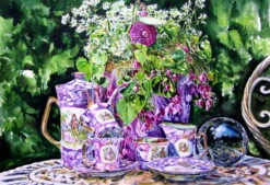 Still Life In The Garden - - Painting By -