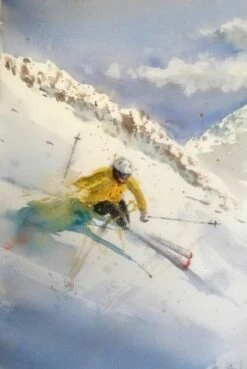 The Skier 7 - - Painting By -