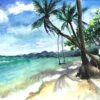 Landscape Of Thailand, Watercolor Seascape On Paper - - Painting By - -Cheap Paint Store 16733251 thai 5