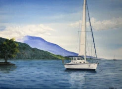 Sailboat-16 - - Painting By -