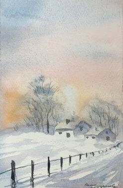 Winter Landscape (2) - - Painting By -